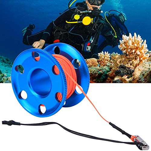 Duiken Cord Spool duikgereedschap Spool Roestvrij staal duiken Finger Spool Spool Onderwater Snorkel accessoire met lijn voor duikers blauw 3