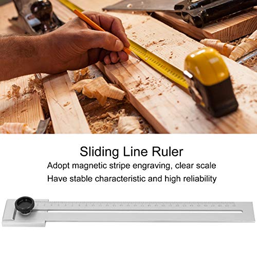 Liniaal met schuiflijn, parallel koolstofstaal liniaal, nauwkeurige markeermeter voor het markeren van houtbewerking, mechanische industrie (200/250/300mm optioneel)(300mm) 4