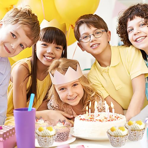 60 st cupcake wrappers, kant cupcake liners, artistiek bakken cake papier kopjes parel kant filigrae bruiloft cupcake wrapper laser gesneden cupcake gevallen voor verjaardag bruiloft 3