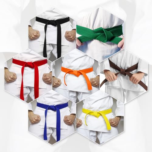 Taekwondo 4x9.8m Gekleurde String Belt Polyester Martial Arts Judo Karate Belt voor Coach Teaching Practice Wit Geel 5