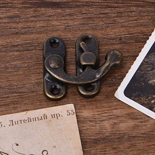 30Stuks Haak Hasp Latch, antieke Style IJzeren Houten Box Lock Gesp gereedschapskist Hardware Lock Latch Gesp voor kleine voorwerpen Box Jewelry Box Toolbox 3.2 x 2.8cm(#1) 3