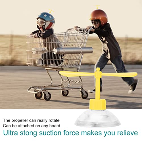 Bike Helm Propeller, Decoratieve Helm Zuigbeker Rubber en Plastic Motorhelm Propeller Rubber & Plastic(Geel) 4