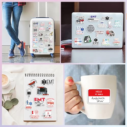 Doctor Sticker Set Stickers voor tieners Volwassenen 50 stuks Medische apparatuur Waterdichte Vinyl Stickers Automotor Fiets Skateboard Snowboard Bagage Laptop Kofferhelm 4