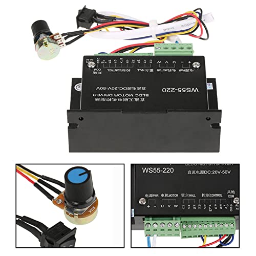 BLDC Motor Driver, WS55-220 DC 48V 500W 3 Fase Motor Driver High Speed CNC Brushless Spindle BLDC Motor Driver Controller, Motor Speed Controllers 5