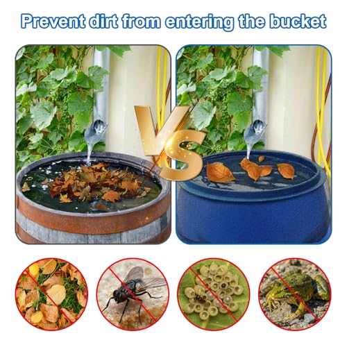 Pak van 2 hoge kwaliteit regenton cover tegen bladeren, regentonnet, verstelbare regenton cover, regentonnet, muggen muggen en muggenlarven 5