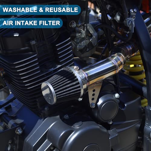 Clamp-on droge lucht Filter 76mm Inname Koude lucht Inlaat Cleaner Cone Vervanging Performance Wasbaar Bloed Filter voor Dirt Bike Motorfiets Auto Paars 5