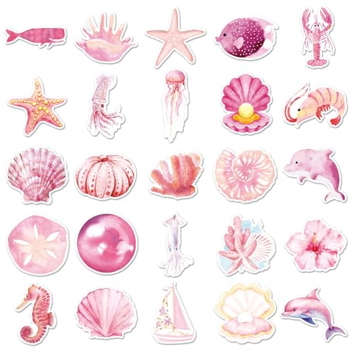 Oceanstickers voor jongeren en volwassenen, 50 stuks, zeedieren, vinyl stickers, set, auto, motorfiets, fiets, skateboard, snowboard, bagage, laptop, koffer, helm, motorfiets, computer