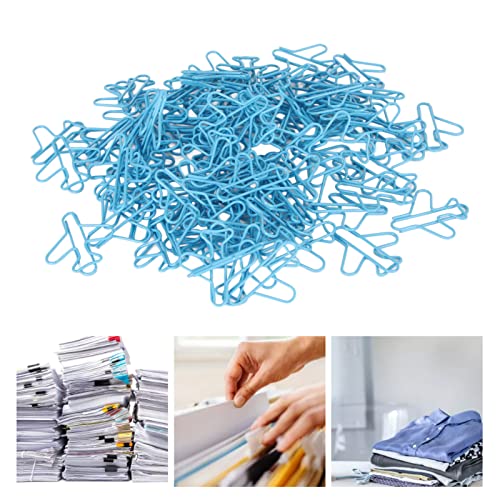 100Stuks papierclips, schattig vliegtuig gevormd blauw prachtige verschijning bladwijzer clips, metaal vliegtuig papier clips voor Party Invitation Cards Notebook 3