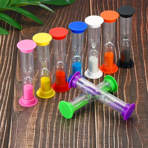 1 Minute Zandtimer, 6 stuks Klein Uurglas met Plastic deksel, Rovescia Zandglas voor Games, Keuken, Party Gifts, DIY Decoratie, Zwart 5