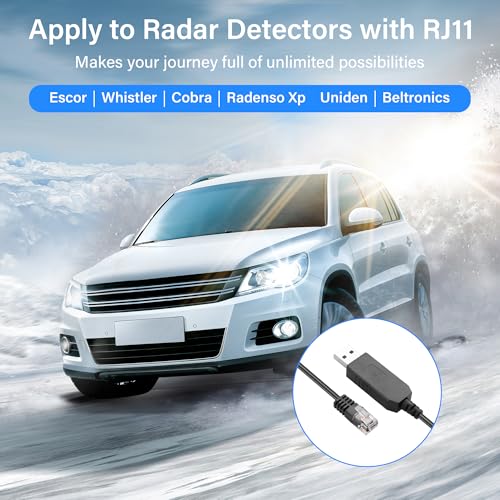 Power Cable voor Radar Detector Replacement Power Cable voor Radar Detector 5V tot 12V Boost Adapter Cable USB naar RJ11-4.9FT 5