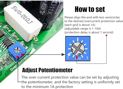 DC Motor Speed Controller 12V/24V/36V 15A PWM Regulator Potentiometer Overload Protector met een snelheidscontroleknop 5