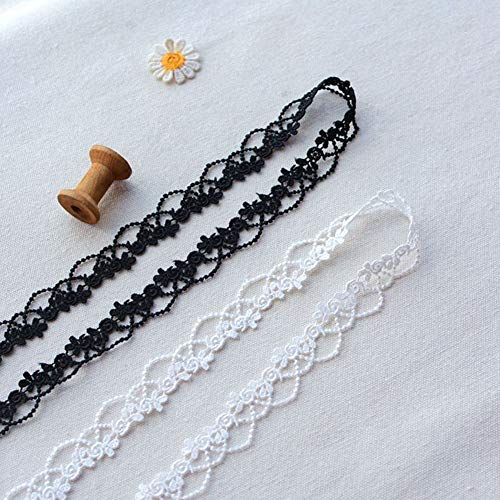 40m Kantband Lace Trim voor Choker, Kettingen, Naaien, Ambachten, Bruiloft, Decoratie, Scrapbooking, Cadeaudoos, D-Zwart 4