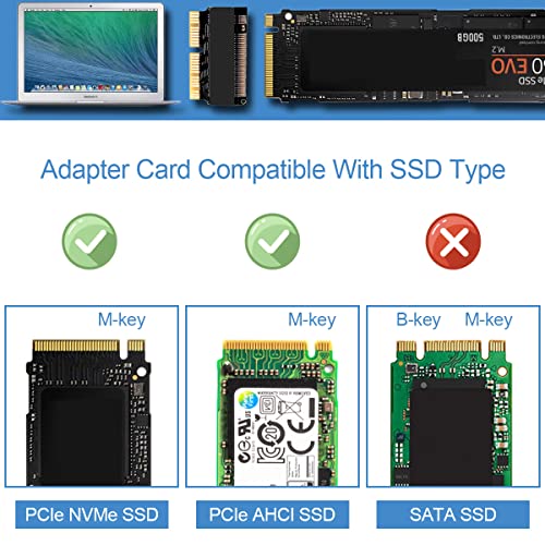 M.2 nVME SSD Adapter voor MacBook 2013-2017, upgrade voor MacBook Pro 2013 Laat - 2015, M.2 PCI-e SSD Vervanging voor MacBook Air 2013-2017, 2 Pack 4