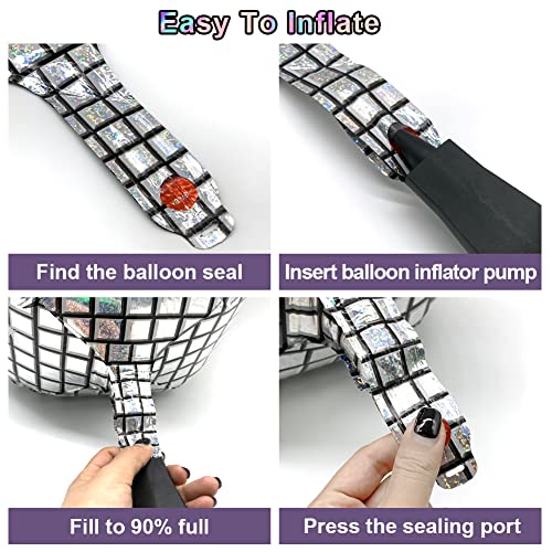 Disco Ballon, 6Pcs Zilver 22 Inch Giant Mirror Metallic 4D Disco Ballonnen Ronde Disco Aluminium Foil Ballonnen Disco Party Decoraties 70s Dansfeest bruiloft leveringen 5