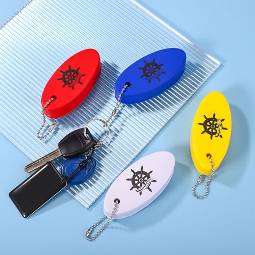 8 st Drijvende boten Keychain, Drijvende sleutelhanger voor boot PU Foam Rescue Stube Key Ring voor het vissen Surfen Zeilen Kanoën Jet Skiën buiten watersport Accessoires (4 kleuren) 4