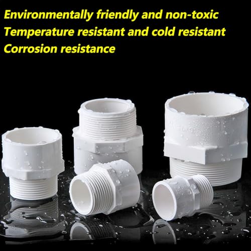 2 stuks PVC pijpfittingen, 32mm x 3/4 inch Man Thread Pipe Fittings Adapter Connector, voor PVC Hookah Accessoires (Slip to Male Thread) 5