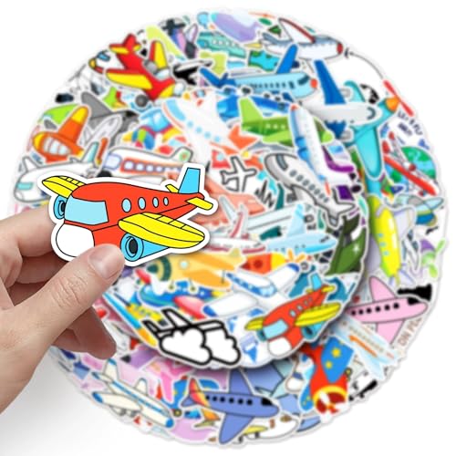 100 stuks jeugd volwassen vliegtuig Helikopter waterdicht Vinyl Stickers Set Auto Motorfiets Fiets Skateboard Snowboard Bagage Laptop Kofferhelm