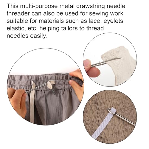 12st Touw Threader, 3 Designs DIY Touw Threading Clips Veer koord trekgereedschap Bodkin Easy Elastische Band Input Loop Turner Naaigereedschappen voor Hoodies Sweatpants Jassen 3