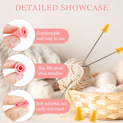 60 st Breinaalden Point Pads Multi gekleurde breinaalden Stoppers Breien Accessoires Naalden tip stoppers Cap houder voor het naaien Stitchen Weven Craft Quilting DIY Art Naaien 3