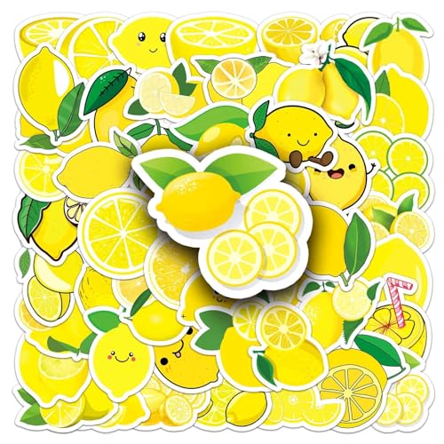 Limonade Stickers voor tieners en volwassenen, 50 stuks, Citroen, Waterdichte Vinyl Sticker Set, Auto, Motorfiets, Fiets, Skateboard, Snowboard, Bagage, Laptop, Koffer, Helm, Motorfiets, Computer