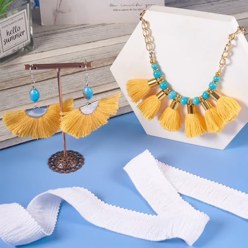 12,5M White Cotton Tassel Fringe trimmen Laces Trim Naaien Randen Trimmen Fiber Lace Trim Fringe geborduurd 27-30mm voor Home Decor gordijnen deken