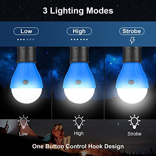 Verpakking van 3 Campinglamp, LED Campinglamp, LED Campinglantaarn, Tentlamp, Campinglamp met Carabinerhaak, Noodverlichting, Campingverlichting voor avontuur, Vissen, Stroomuitval, Waterdicht 5