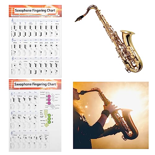 Sax Beginner Guide Saxophone Fingering Grafiek Poster Alto Sax Tenor Soprano Notes Beginner Beginners Boek Key Finger voor, Wind & Houtwind Saxofoon Finger Chart Basics Guide Oefening 3