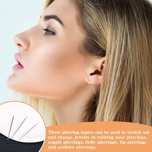 Verpakking van 8 piercing cone insertion tools, piercing verwisselbare naalden, zonder schroefdraad insertion pin schroef op hulpmiddel voor neus navel Lip wenkbrauw oor cartilage body piercing stretchin 4