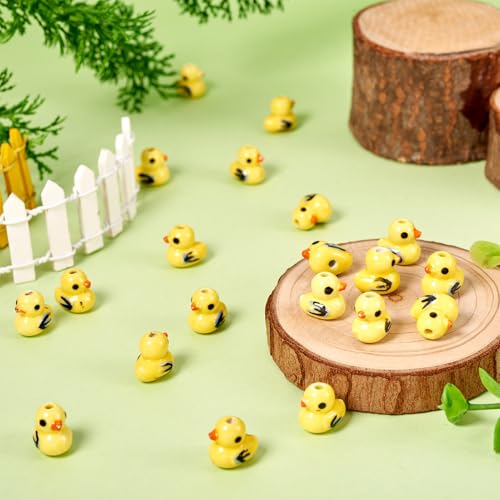 20 st Gele Eenden kralen 3D dier Keramische kralen 12mm Handgemaakt Porselein Spacer kralen voor sieraden armband vrouwen DIY oorbellen ketting ambachtelijke accessoire 4