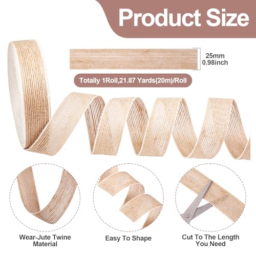 20 meter jute plint 25 mm ras Navajo wit natuurlijk jute plint bundel jute touw voor kledingstuk accessoires aanwijzig verpakt bruiloft decoratie 4