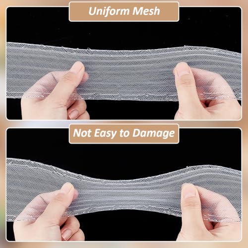 25 yards stijve paarse vlecht, ongeveer 5,5 cm breed paarse mesh vlecht trim met bling rand polyester uitbenen haar lint voor het uitbenen naaien bruidsjurk accessoires, wit 4