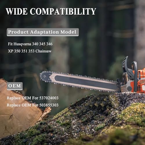 Air Fuel Filter Primer Bulb Bar Nuts Spark Plug Kit voor Husqvarna 340 345 346 XP 350 351 353 Kettingzaag Vervangingsonderdelen [#537024003] 3