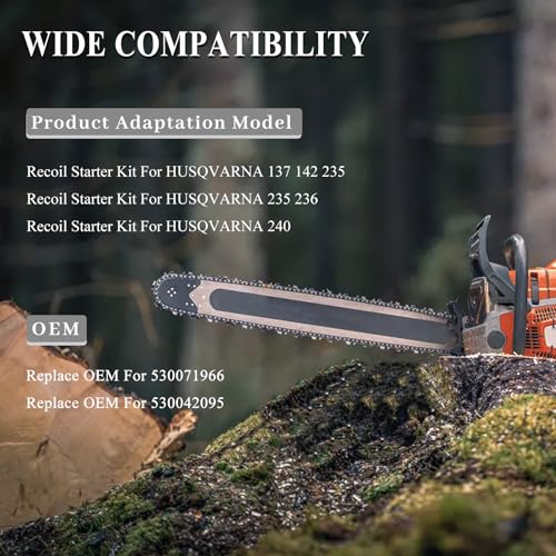 Return Starter Pulley Spring Repair Kit voor Husqvarna 137 142 235 236 240 530071966 530042095 Kettingzaag motoronderdelen 3