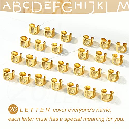 Juwelen goud vet eerste brief open ring Verstelbare, Vrouwen Verklaring Ringen Gepersonaliseerde Gegraveerde Signet Ring voor Dames voor Party 4