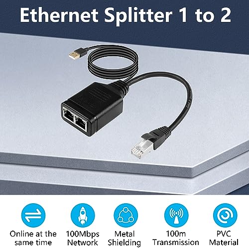 Gigabit Network Splitter Adapter 1 man tot 2 vrouw hoge snelheid 1000/100 Mbps Ethernet Switch Met USB Power Port voor computer, hub, switch, router, digitale TV, etc (1