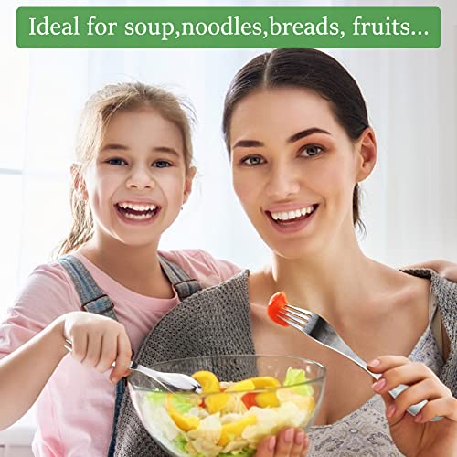 Herbruikbare Roestvrijstalen Sporks, 4 stuks, Portable Lepel, Lepel, Vork, Duurzame Camping Bestek Set met Bag voor reizen, Buiten, Picknick, Groen 4