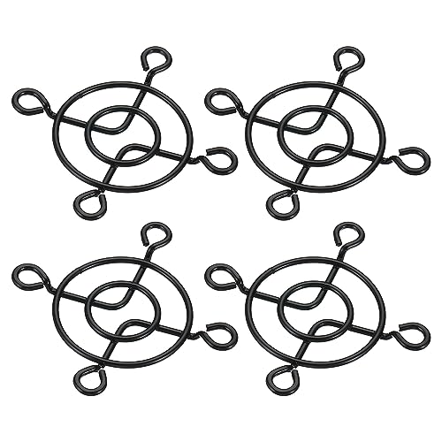 40mm Ventilator Finger Grill, 4 Pack Metal Grill Protector Guard Ventilator Beschermhoes voor 40x40mm Uitlaatventilatoren voor apparatuur Computer DIY, zwart