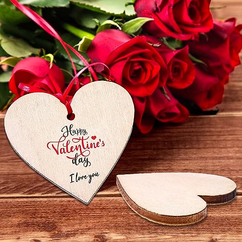 Houten harten (100 stuks), onvoltooide houten ornamenten voor ambachten, gastenboek, DIY decoratie, scrapbooking decoraties, Ideaal voor Valentijnsdag, bruiloft, verjaardagsfeest 5