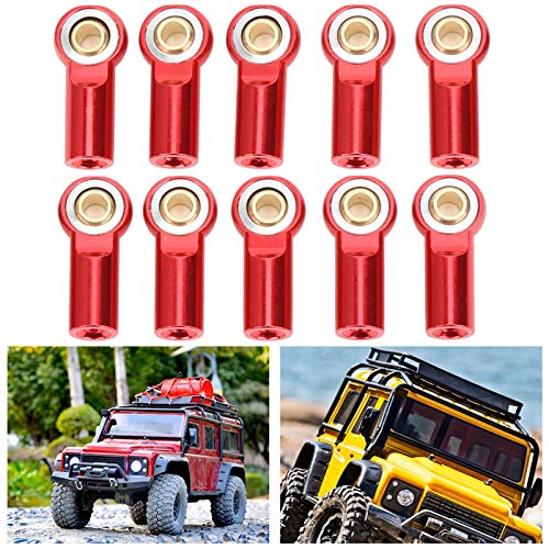 RC Ball Joint, 10 stuks RC Car Trekkoord Aansluiting Rod Metal Kogelgewricht accessoire Compatibel met AXIAL SCX10 1/10(Rood) 5