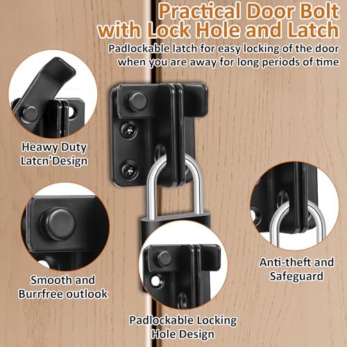 Deursluiting roestvrij stalen slot slot klein, deur slot vergrendelbare slot, slot slot vergrendelbare deur slot buiten met hangslot gat slot voor poort venster afsluiting (links open)