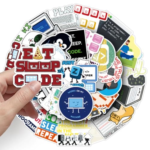 Programmeren Stickers voor tieners en volwassenen 50 stuks Programmeren Vinyl Sticker Set Auto Motorfiets Fiets Skateboard Snowboard Bagage Laptop Koffer Helm Motorfiets Computer 4
