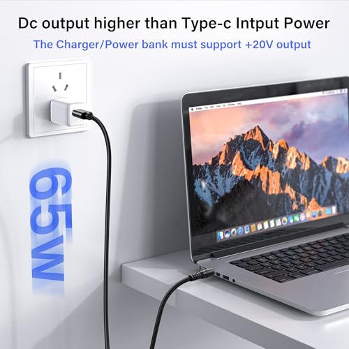 USB C naar DC Laadkabel 5.5mm x 2.1mm 4.9Feet PD 65W 20V Type-C Vrouwelijke invoer naar DC-uitvoer voor Router, Laptop Etc 12 Volt DC Device Voeding