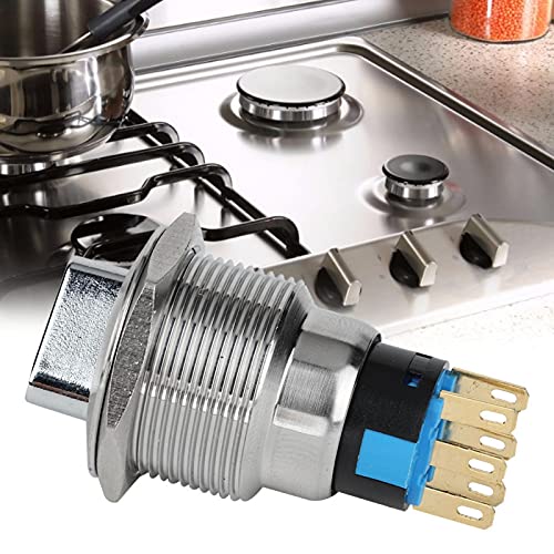Inverter, 19mm 5A 5~14N Roestvrij staal Roestvrij stalen draaiknop Waterdicht IP67 Selective Switch(6 Pin And 3 Level) 3