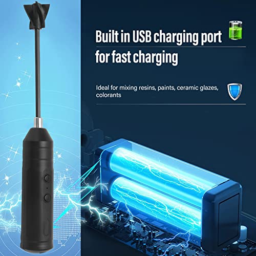 Hars Stirrrer, Epoxy Resin Mixer Handheld Electric Resin Mixer Oplaadbaar Krachtige Slow Motor Handheld elektrische Hars Stirrer met, Modelling Tools (4 kleuren) 3