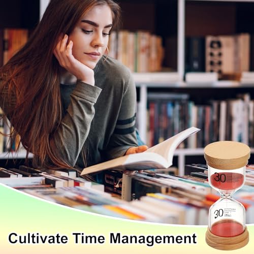 30 Minute Zandklok, Houten Zandhorloge, Hoge Borosilicaatglas, Uurglass, Zandklok, voor spellen, Klaslokaal, Keuken, Kantoor, Home Decoratie, Rood 4