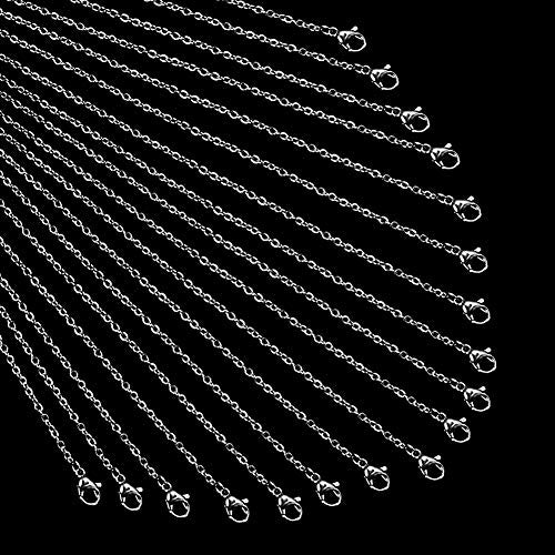 20 Strands 304 RVS ketting met kreeften sluiting Cross Chains DIY ketting voor armband maken uitbreiding, 50cm