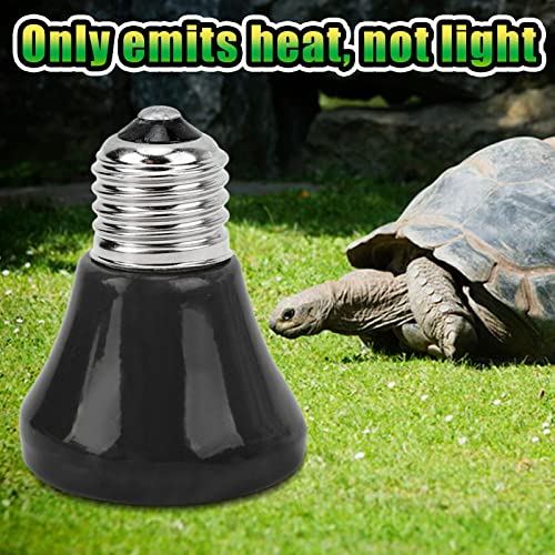 Reptielen Heat Lamp Keramische Emitter Amfibische Verwarming Lamp Mini Infrarood Heat Keramiek voor Hagedissen Reptielen (50W Zwart) 4