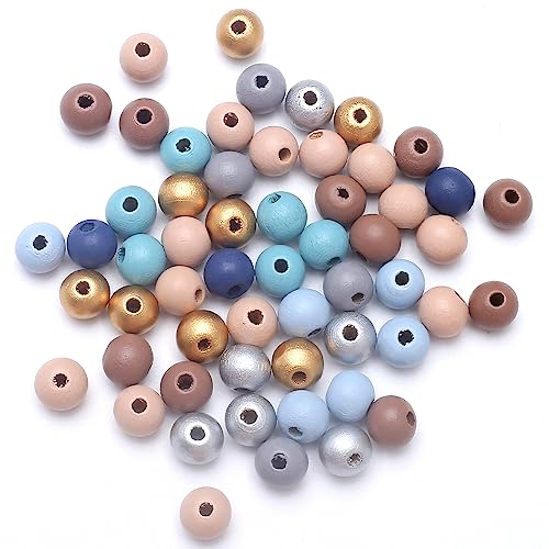 400 st. Kleurrijke houten kralen met gat houten kralen Ambacht kralen voor doe-het-zelf sieraden maken (kleurrijk, 12mm) 3