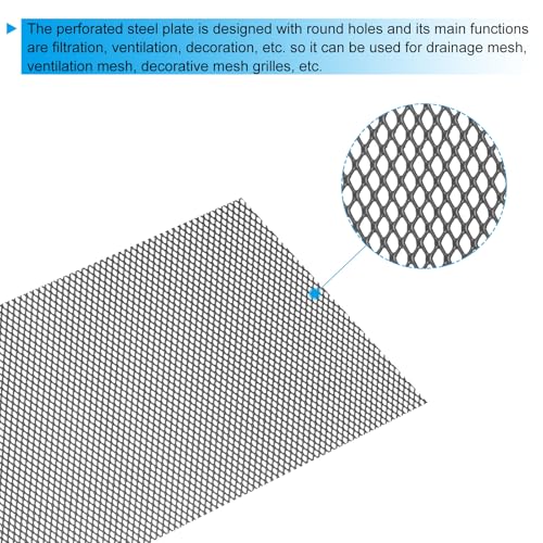 Universal Car Grille 2 x 3 mm (L x B) Diamond Bore, Perforated Expanded Aluminium Can ter bescherming van ventilatie, filtratie, ventilatie en droger, zwart 4