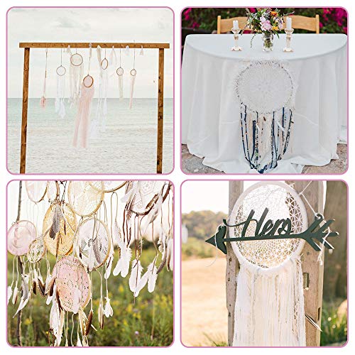 Bamboe Hoops 10 stuks Hout Droomvangers ringen Dream Catcher Kit voor DIY Macrame Rings Making Dream Catchers Crafts Cot Mobiele kerstversiering (19cm) 5